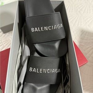 Balenciaga Men's Black Slides